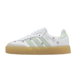 Adidas Sambae White and Light Green Shoes flowers sz 9 women